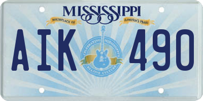 MS license plate AIK490
