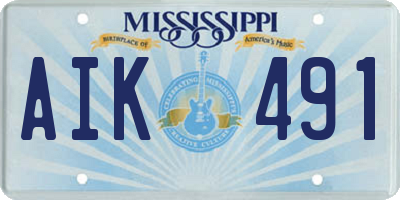 MS license plate AIK491