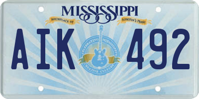 MS license plate AIK492