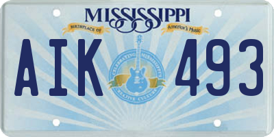 MS license plate AIK493