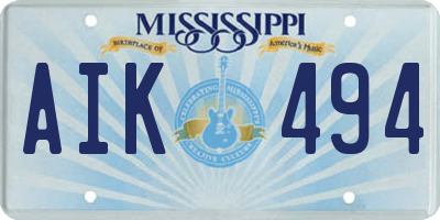 MS license plate AIK494