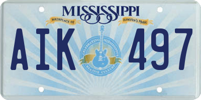 MS license plate AIK497