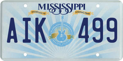 MS license plate AIK499