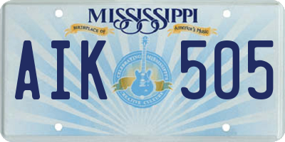 MS license plate AIK505