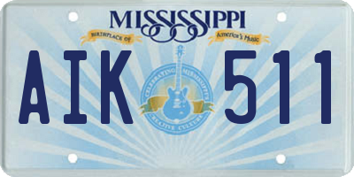 MS license plate AIK511