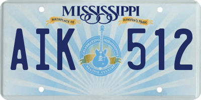MS license plate AIK512