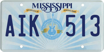 MS license plate AIK513
