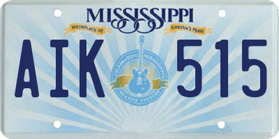 MS license plate AIK515