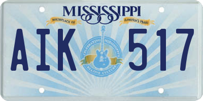 MS license plate AIK517