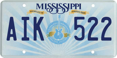 MS license plate AIK522