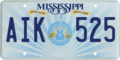 MS license plate AIK525