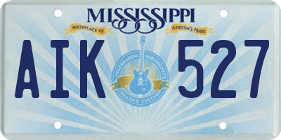 MS license plate AIK527