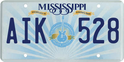 MS license plate AIK528