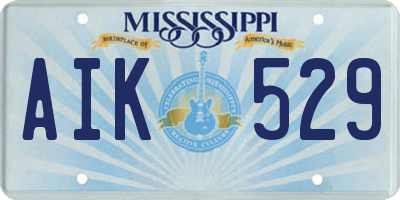 MS license plate AIK529