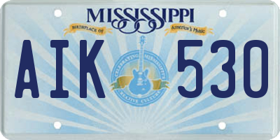MS license plate AIK530
