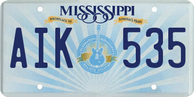 MS license plate AIK535