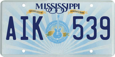 MS license plate AIK539