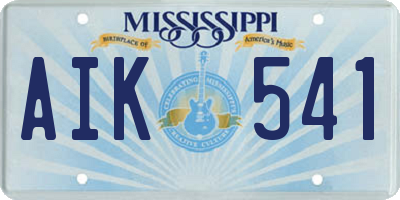 MS license plate AIK541