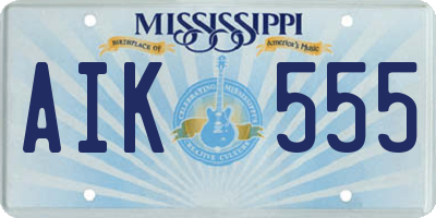 MS license plate AIK555