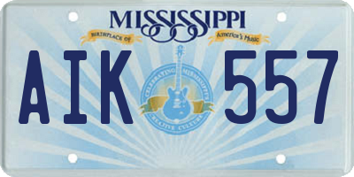 MS license plate AIK557