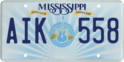 MS license plate AIK558