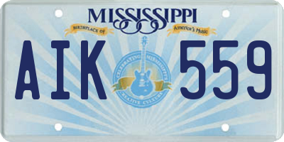 MS license plate AIK559
