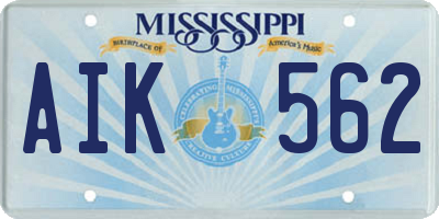 MS license plate AIK562