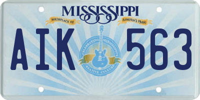 MS license plate AIK563