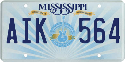 MS license plate AIK564