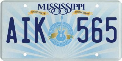 MS license plate AIK565