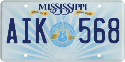 MS license plate AIK568