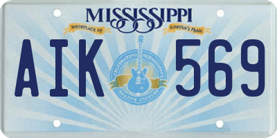MS license plate AIK569