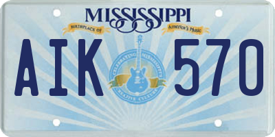 MS license plate AIK570