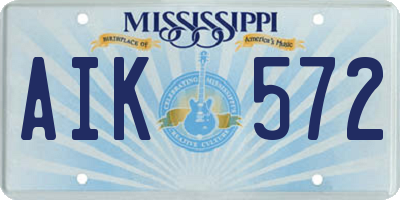 MS license plate AIK572