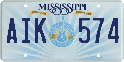 MS license plate AIK574