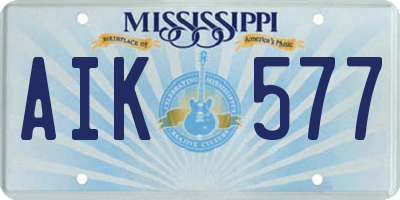 MS license plate AIK577