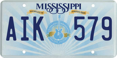 MS license plate AIK579