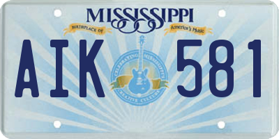 MS license plate AIK581