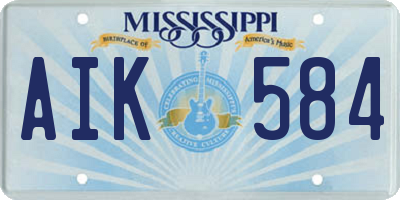 MS license plate AIK584