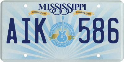 MS license plate AIK586