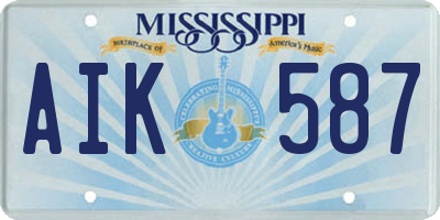 MS license plate AIK587