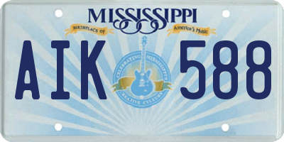 MS license plate AIK588