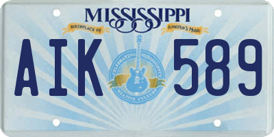 MS license plate AIK589