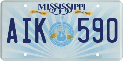 MS license plate AIK590