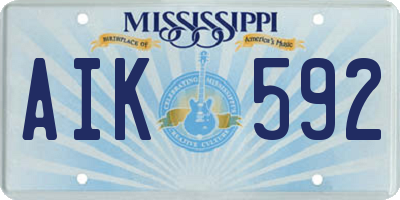 MS license plate AIK592