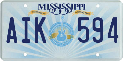 MS license plate AIK594