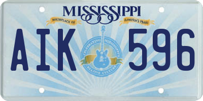 MS license plate AIK596
