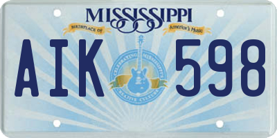 MS license plate AIK598