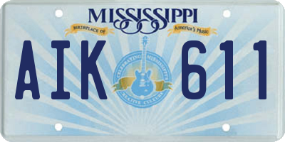 MS license plate AIK611