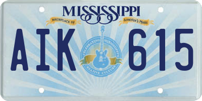 MS license plate AIK615